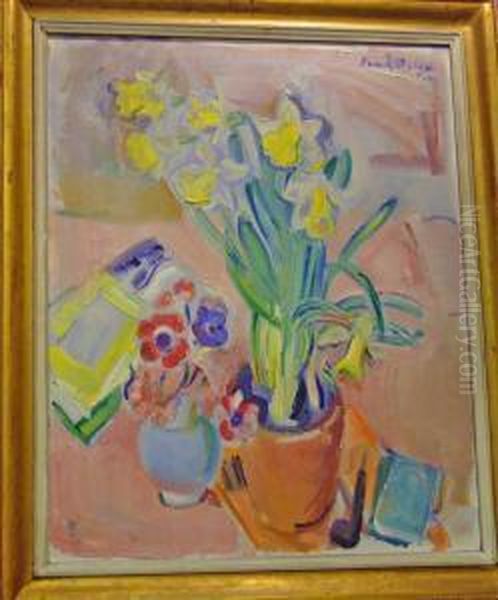 Blomsterstilleben. Oil Painting by Svante Bergh
