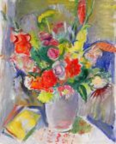 Blomsterstilleben Oil Painting by Svante Bergh