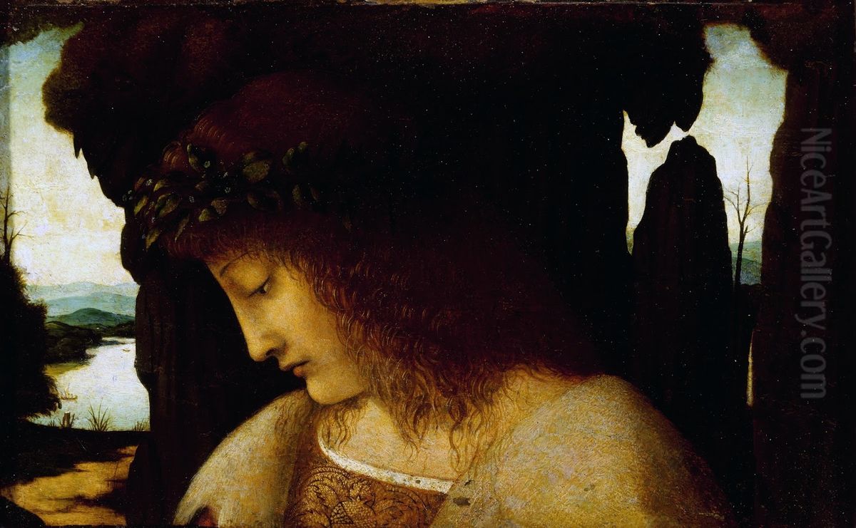 Narcissus at the Fountain Oil Painting by Giovanni Antonio Boltraffio