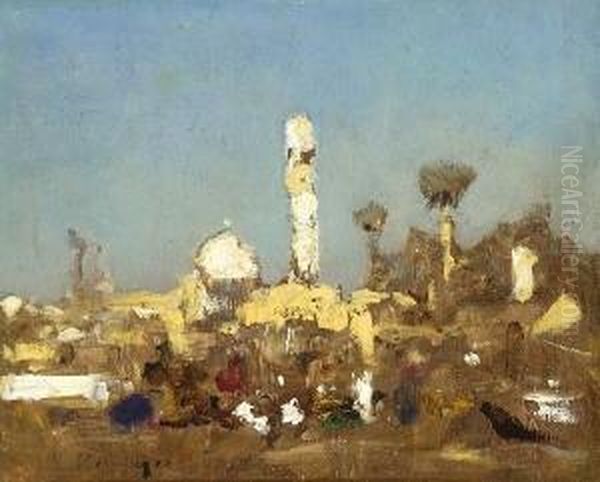 Blick Auf Eine Orientalische
 Stadt. Oil Painting by Edmund Berninger