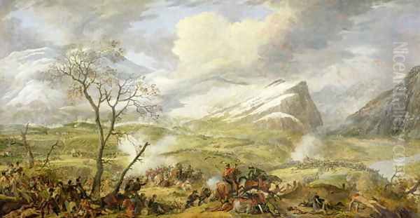 The Battle of Rivoli on the 14th January 1797 Oil Painting by Baron Louis Albert Bacler d'Albe