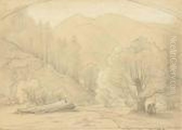 Une Vue De Camaldules Oil Painting by Edouard Francois Bertin