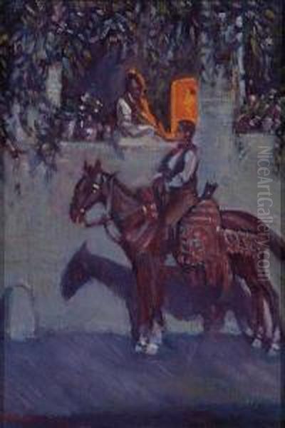 Galanteo Nocturno Oil Painting by Mariano Bertuchi Nieto