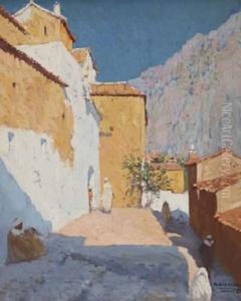 Ruelle De Chaouen Oil Painting by Mariano Bertuchi Nieto