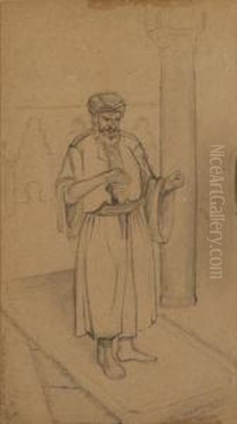 Personaje Arabe Con Turbante Oil Painting by Mariano Bertuchi Nieto