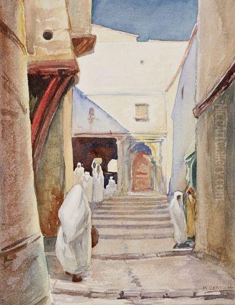 Calle De Xauen Oil Painting by Mariano Bertuchi Nieto