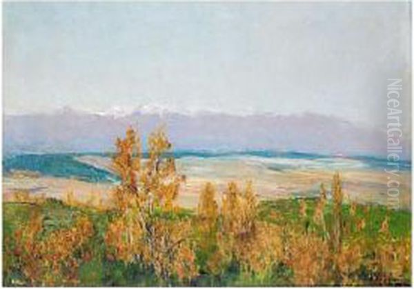 El Guadarrama En Otono Desde El 
Plantio (view Of The Guadarrama In Autumn From The Plantio) Oil Painting by Aureliano de Beruete y Moret