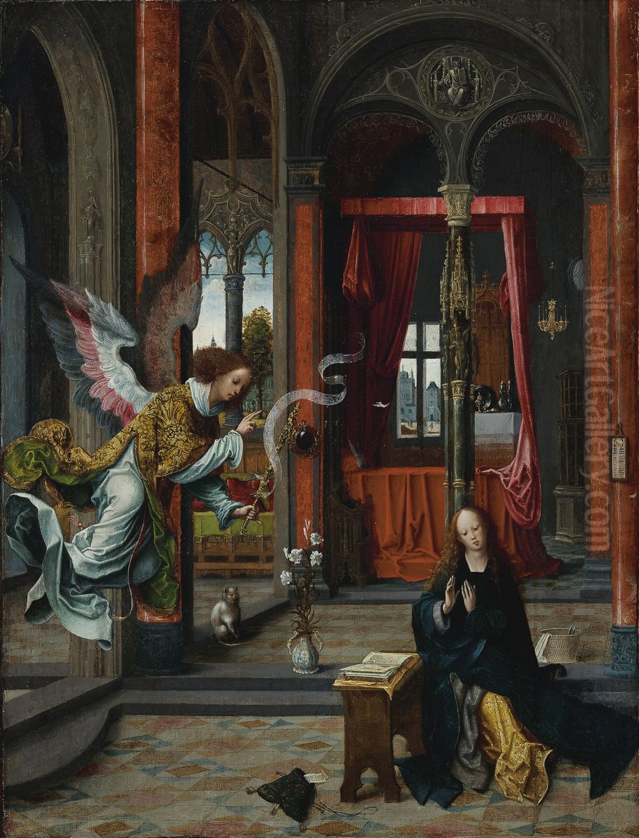 Annunciation Oil Painting by Jan de Beer