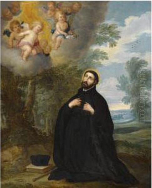The Vision Of A Male Saint, Possibly Saint Ignatius Of Loyola Oil Painting by Balthasar Beschey