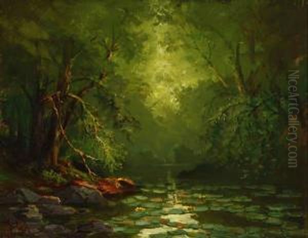 Verdant California Landscape Oil Painting by Arthur William Best