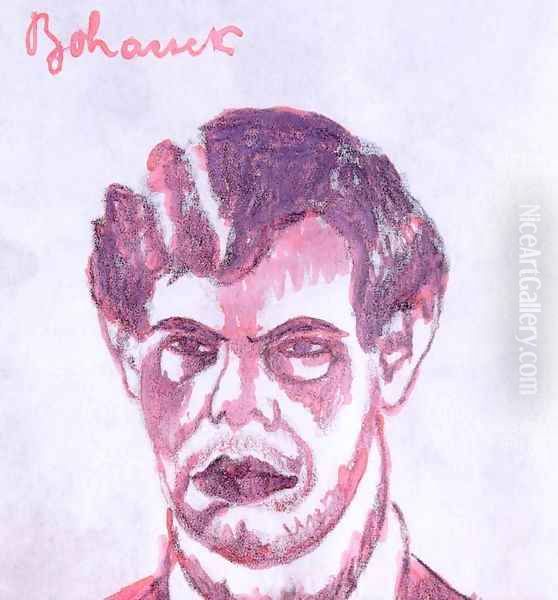 Self portrait Oil Painting by Ede Bohacsek