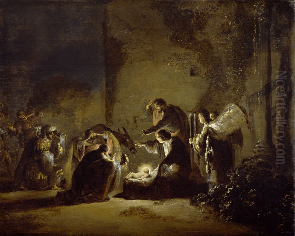 The Adoration of the Magi Oil Painting by Leonaert Bramer