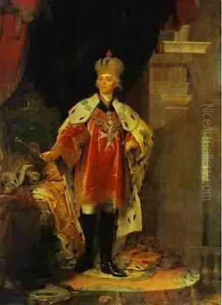 Portrait Of Paul I Emperor Of Russia 1800 Oil Painting by Vladimir Lukich Borovikovsky