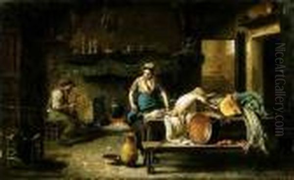 Dalliance Oil Painting by Etienne Billet