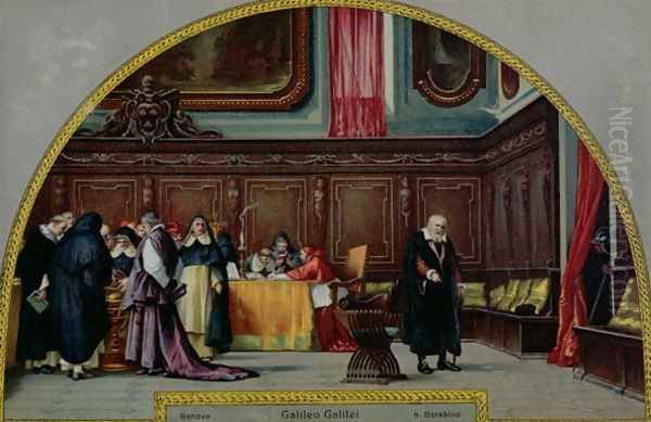 The Trial of Galileo Galilei Oil Painting by Nicholo Barabino