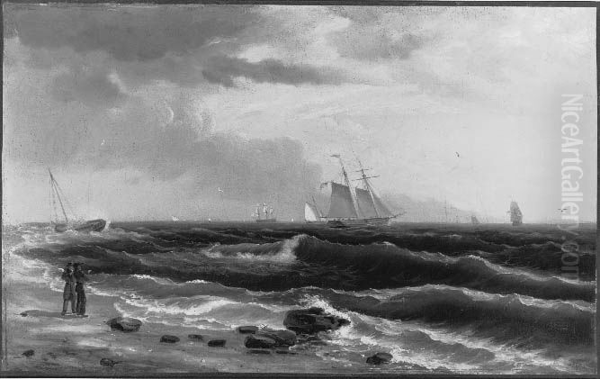 Seascape Oil Painting by Thomas Birch