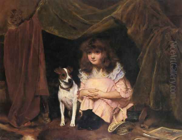 The Hiding Place Oil Painting by Charles Burton Barber
