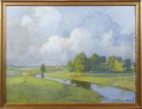 Landskapsmotiv
Med Hastar Oil Painting by Gustav Oscar Bjorck