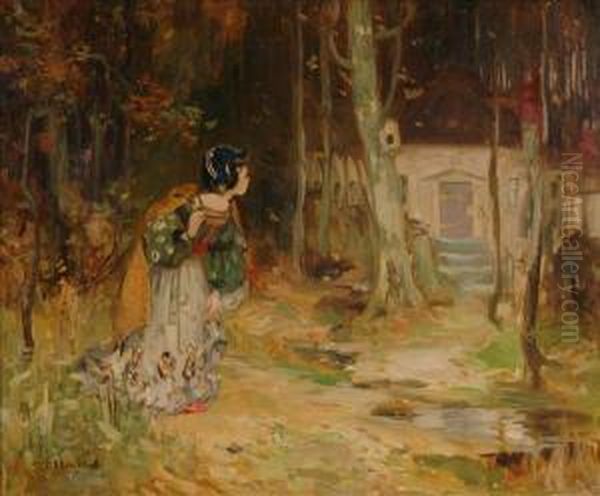 In The Woods Oil Painting by Thomas Bromley Blacklock