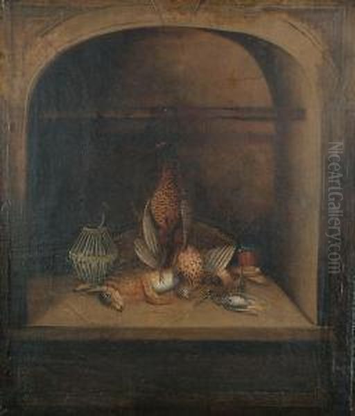 Still Life Of Game In A Larder. Oil Painting by Benjamin Blake