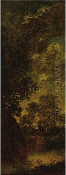 Landscape With Pond, East Orange, New Jersey Oil Painting by Ralph Albert Blakelock