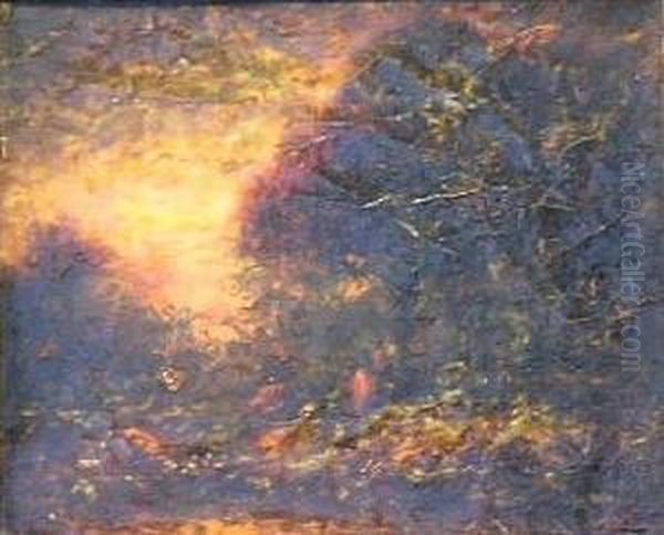 Stormy Sunset Oil Painting by Ralph Albert Blakelock