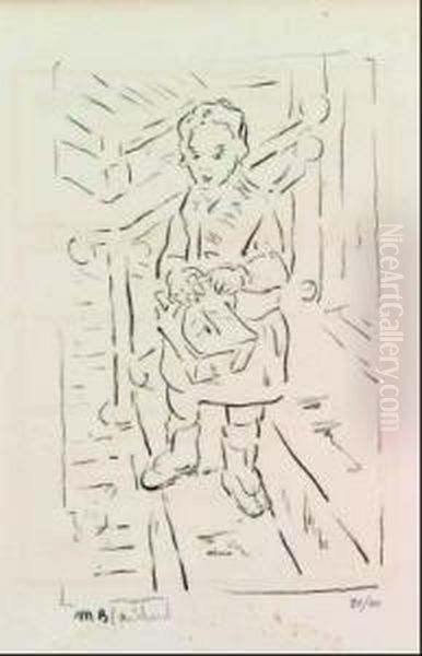 Nina Con Cesta Oil Painting by Maria Blanchard