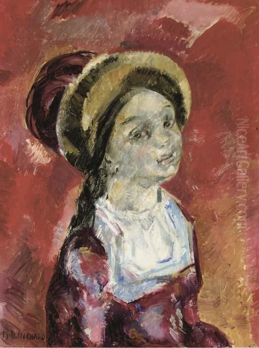 L'enfant Au Chapeau Oil Painting by Maria Blanchard