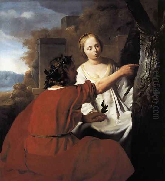 Paris and Oenone c. 1655 Oil Painting by Reyer van Blommendael