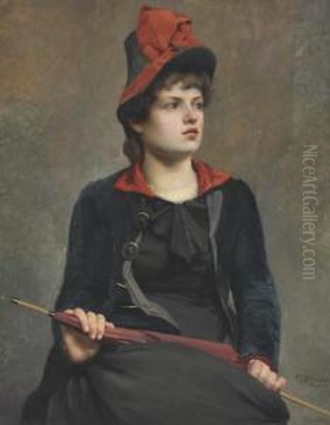 Studio Model Oil Painting by Carle Joan Blenner