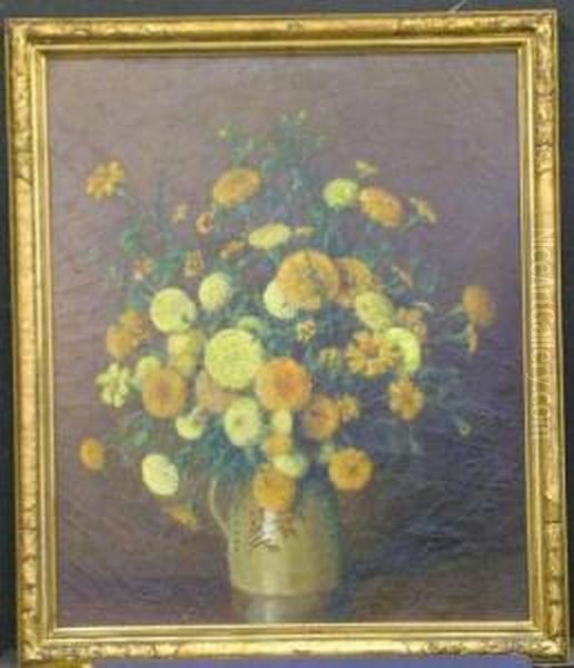 Marigolds Oil Painting by Carle Joan Blenner