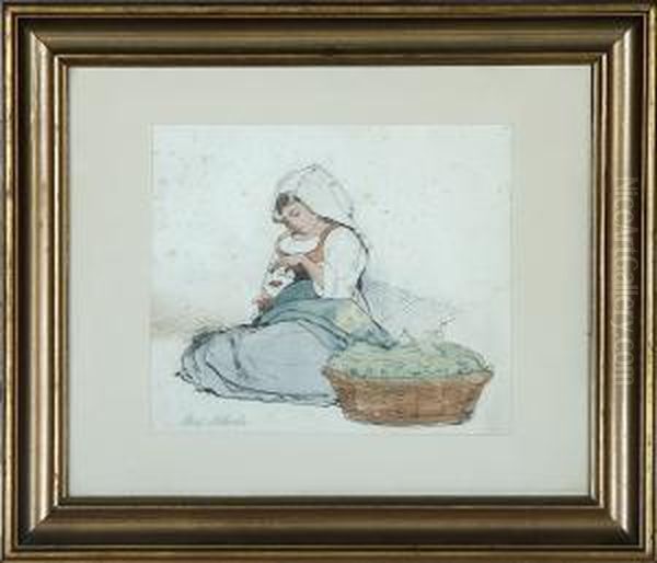 Little Italian Woman Oil Painting by Carl Heinrich Bloch