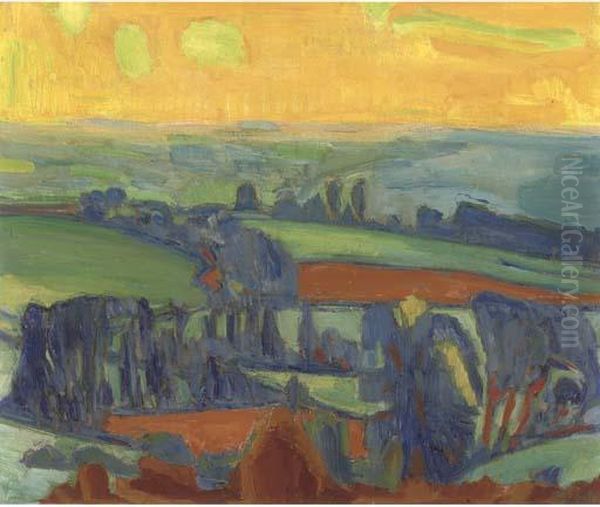 Blackmore Vale Against The Sun Oil Painting by Martin Bloch