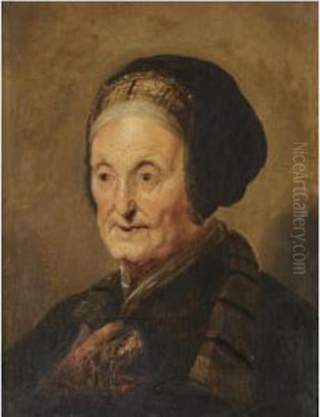 A 
Tronie
 Of An Elderly Lady In Oriental Dress Oil Painting by Hendrick Bloemaert