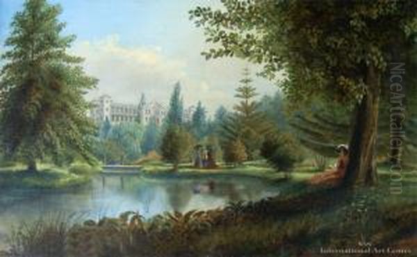 The Domain, Auckland Oil Painting by Charles Blomfield