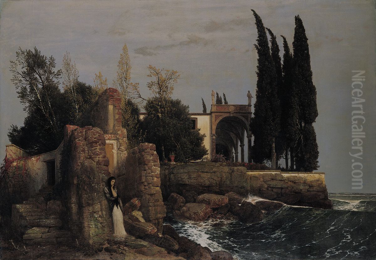 Villa Am Meer Oil Painting by Arnold Bocklin