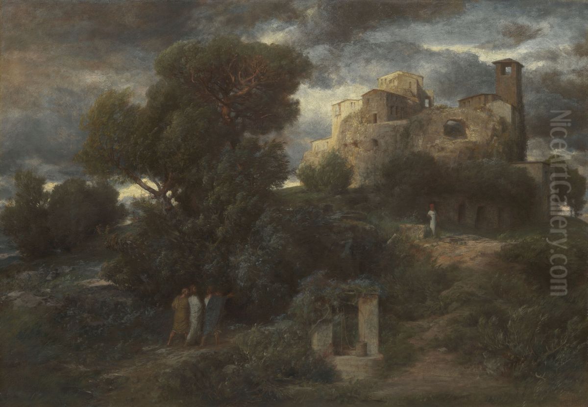 Der Gang Nach Emmaus Oil Painting by Arnold Bocklin