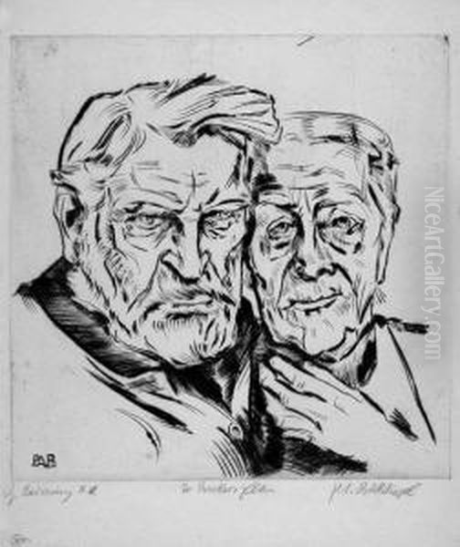 Dr. Beckers Eltern Oil Painting by Peter August Bockstiegel