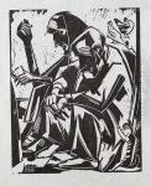 Meine Eltern Oil Painting by Peter August Bockstiegel