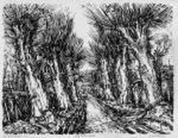 Dorfstrasse In Anrode Oil Painting by Peter August Bockstiegel