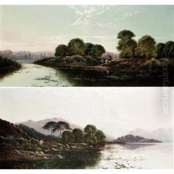 Morning Near Wallingford On The 
Thames; On The Barmouth Waters Near Dolgelly, North Wales Oil Painting by Edwin H., Boddington Jnr.