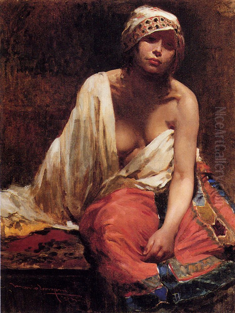 A Harem Beauty Oil Painting by Mario Borgoni