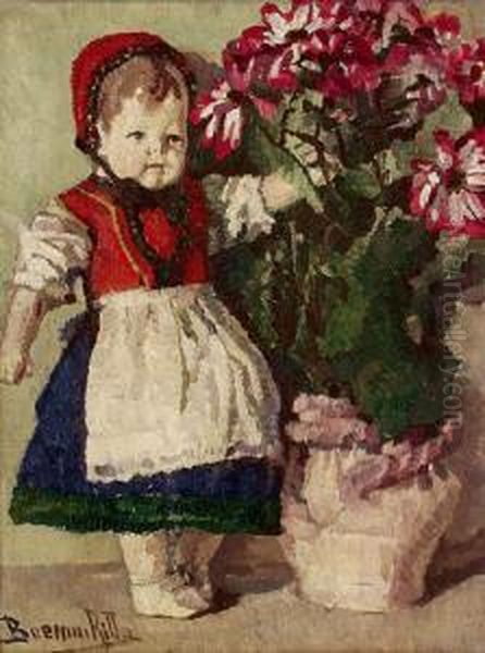 Baba Cserepesviraggal Oil Painting by Ritta Boemm