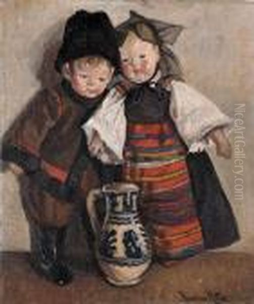Bimbi In Costume Oil Painting by Ritta Boemm