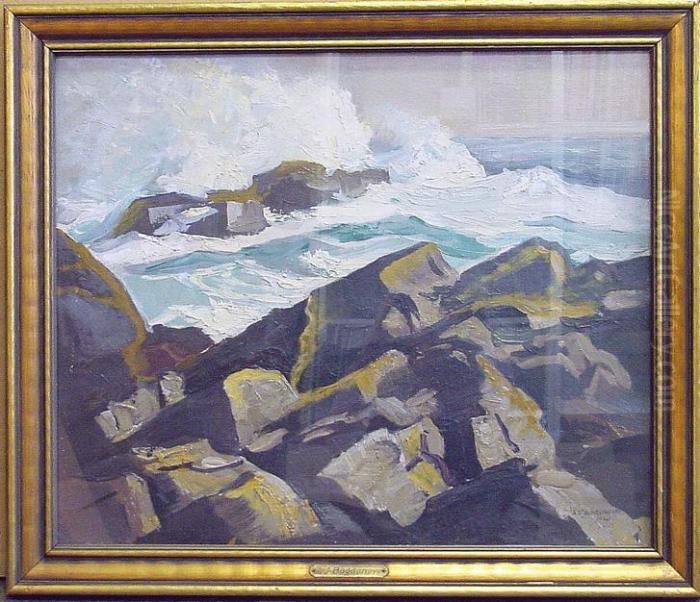 Crashing Surf Oil Painting by Abraham Jacobi Bogdanove