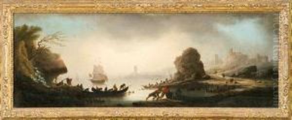 Marina In Tempesta Con Naufraghi Oil Painting by Carlo Bonavia