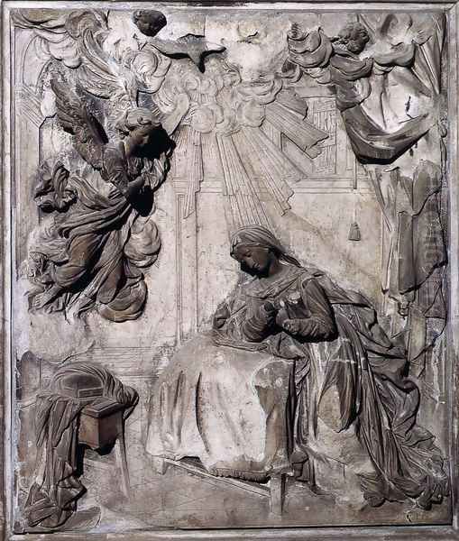 Annunciation c. 1700 Oil Painting by Giovanni Bonazza