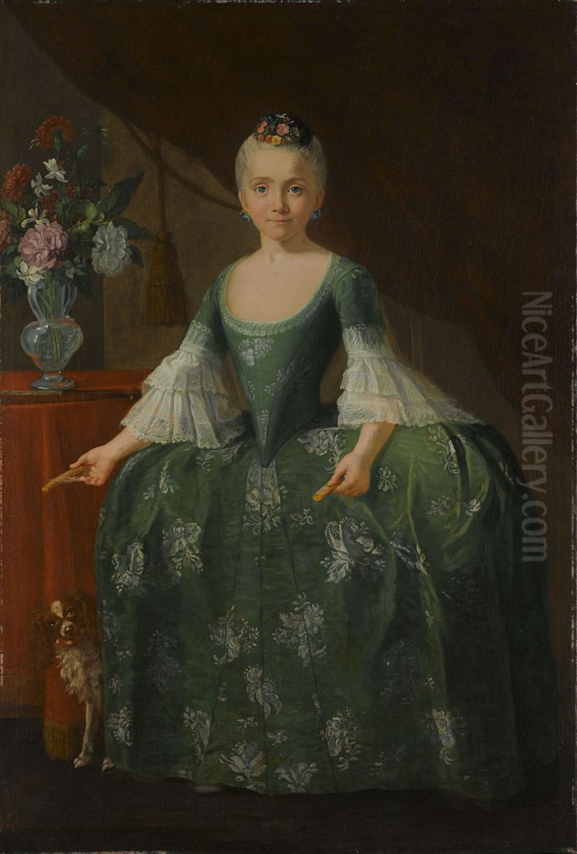 Portrait Of The Infanta Maria Luisa De Borbon Oil Painting by Giuseppe Bonito