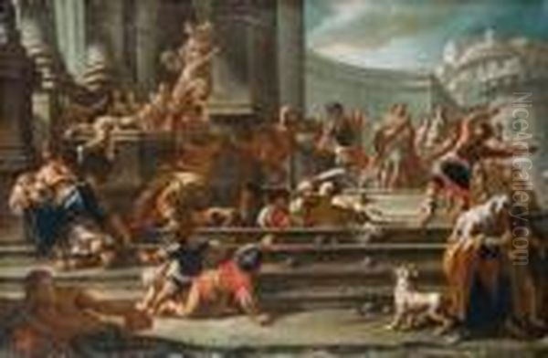 Die Steinigung Des Hl.
 Stephanus. Oil Painting by Giuseppe Bonito