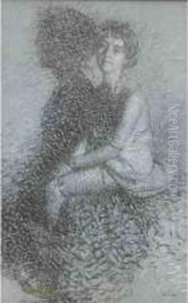 Femme Assise Vers Oil Painting by Ernest-Lucien Bonnotte